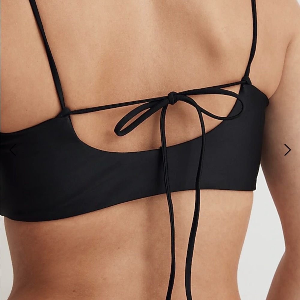 Madewell Tie Back Bikini Top Small Black NWT